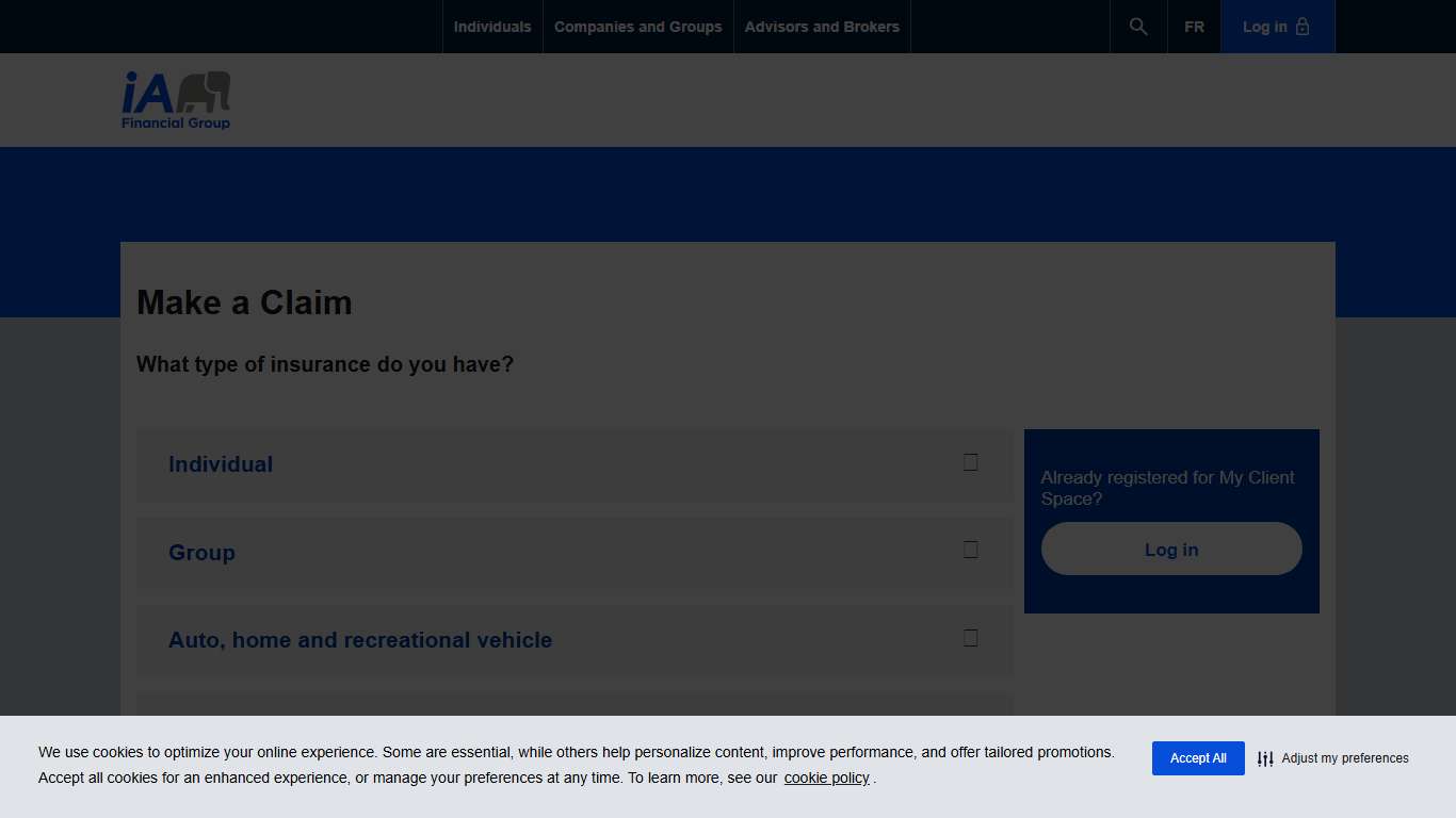 Make a Claim iA Financial Group